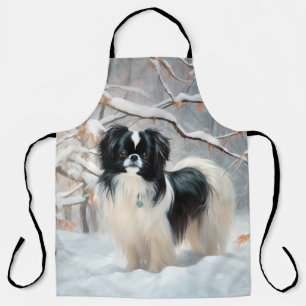 Tablier Japanese Chin Qu'il Neige Noël