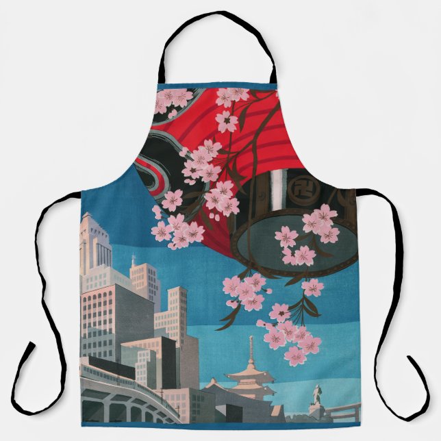 Tablier Japon Tokyo Vintage Japonais affiche de voyage (Recto)