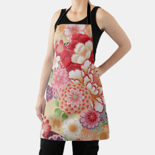 Tablier Japonais KIMONO Textile, Fleur