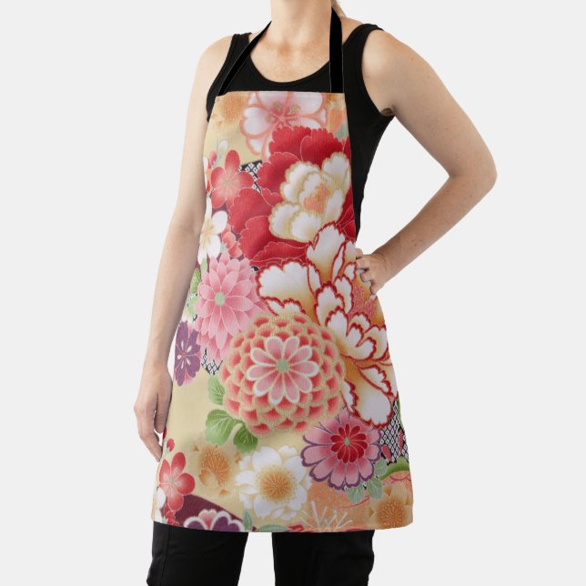 Tablier Japonais KIMONO Textile, Fleur (Insitu)