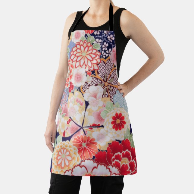 Tablier Japonais KIMONO Textile, Fleur (Insitu)