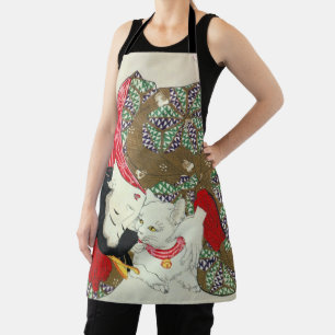 Tablier Japonaise avec chat, Tsukioka Yoshitoshi