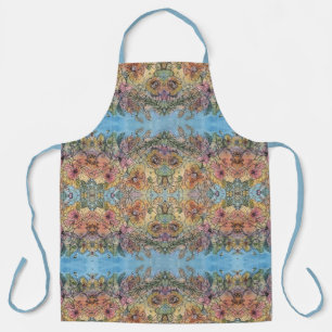 Tablier Jardin à fleurs chic de Whimsical aquarelle peintu