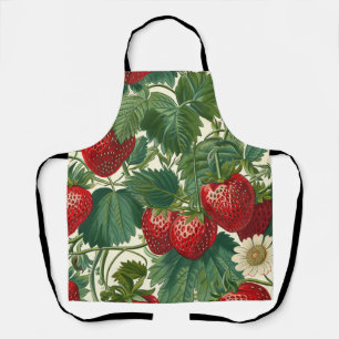 Tablier Jardin de cottage vintage Botanique Fraise