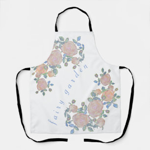 Tablier Jardin de fées élégant motif de fleurs roses ferss