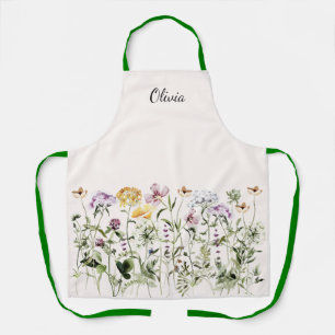 Tablier Jardin de fleurs sauvages personnalisé