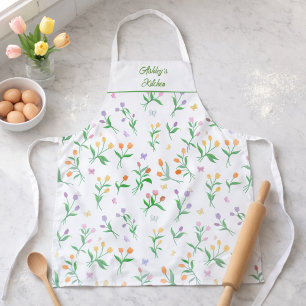 Tablier Jardin de papillons de fleurs sauvages personnalis