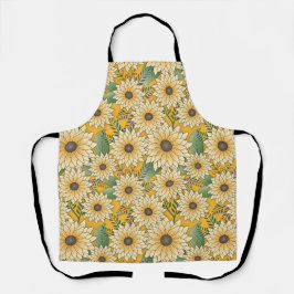 Tablier Jardin de tournesol jaune fleuri gras