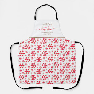 Tablier Jardin des Vacances Calligraphie Rouge