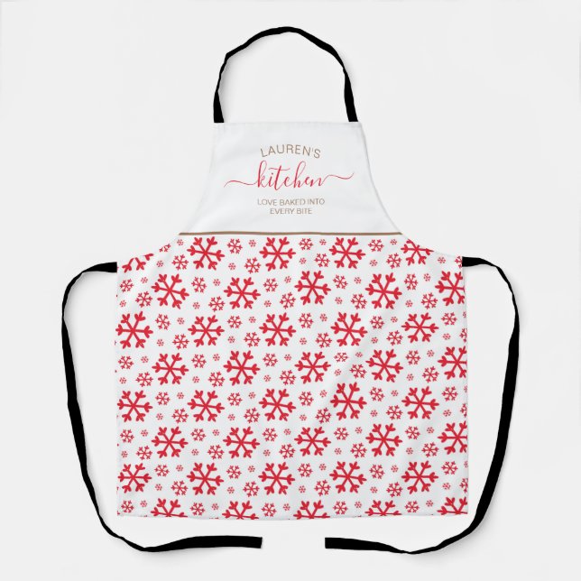 Tablier Jardin des Vacances Calligraphie Rouge (Recto)