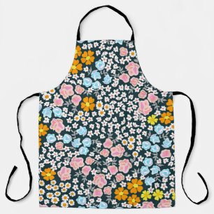 Tablier Jardin fleuri avec roses et fleurs sauvages. Vinta