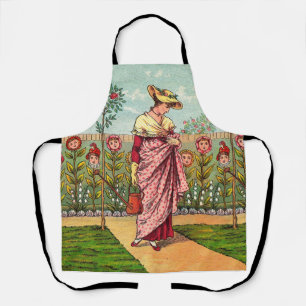 Tablier Jardin Fleurir Femme Art Antique