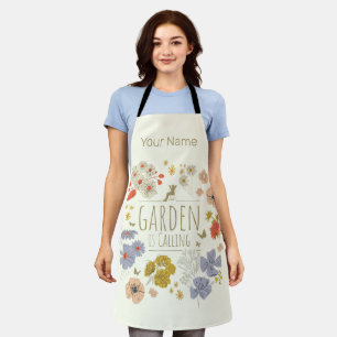 Tablier Jardin Fleurs botaniques pour jardiner maman et pa