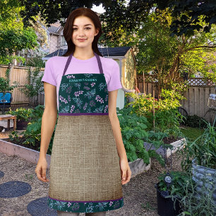 Tablier Jardin Floral Aquarelle Personnalisé