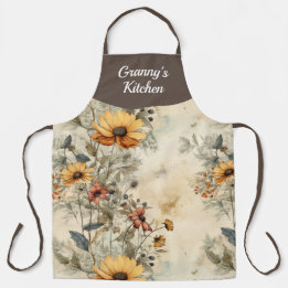 Tablier Jardin Floral Personnalisé sur toute l'impression
