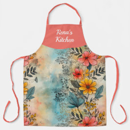 Tablier Jardin Floral Personnalisé sur toute l'impression