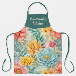 Tablier Jardin Floral Personnalisé sur toute l'impression