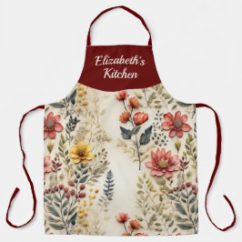 Tablier Jardin Floral Personnalisé sur toute l'impression