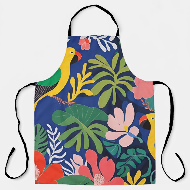 Tablier Jardin tropical Expressionnisme moderne Oeuvre d'a (Recto)