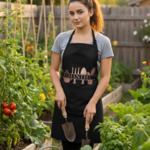 Tablier Jardinage personnalisé Jardinier Rose Gold nom 