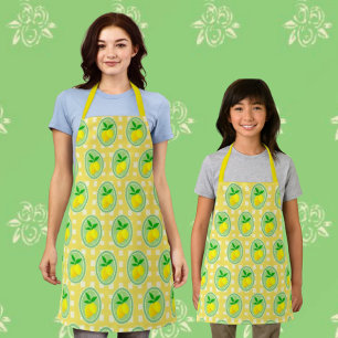 Tablier Jaune citron vert printemps rétro soleil