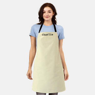 Tablier Jaune Crème Écru Minimal Personnalisé