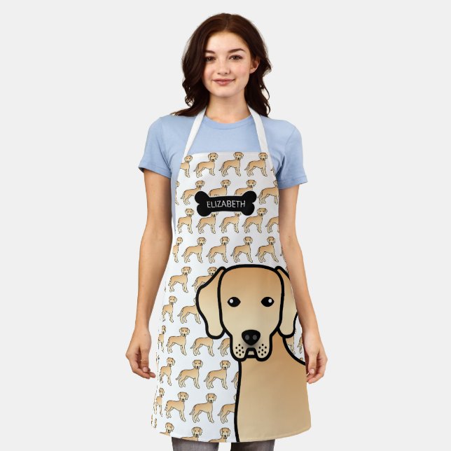 Tablier Jaune Labrador Retriever Dessin Dog & Nom (Porté)