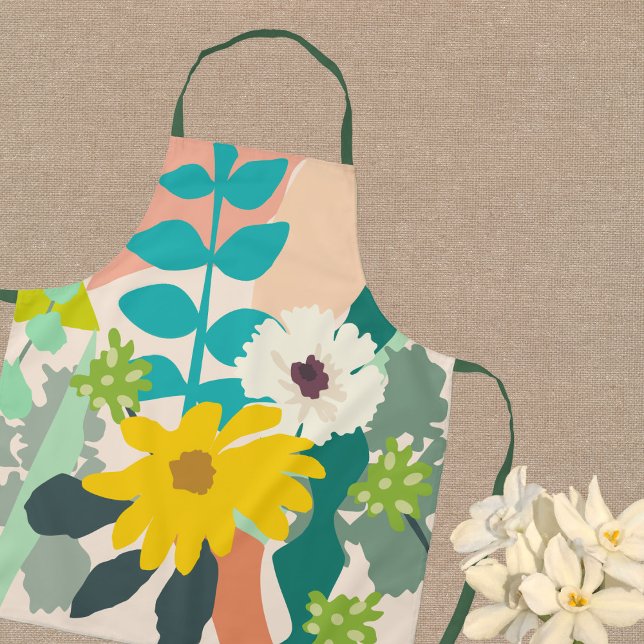 Tablier Jaune marguerite Abstrait de blocs de couleurs mod (Créateur téléchargé)