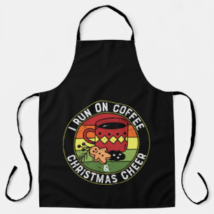 Tablier Je cours sur le café et la fête de Noël