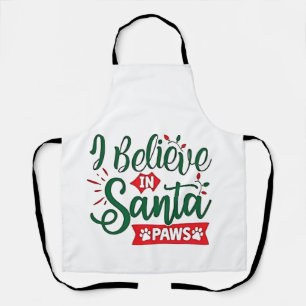 Tablier Je crois en Père Noël Paws amusants Amoureux de le