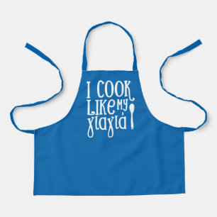 Tablier Je cuisine comme mon Yiayia Greek blue