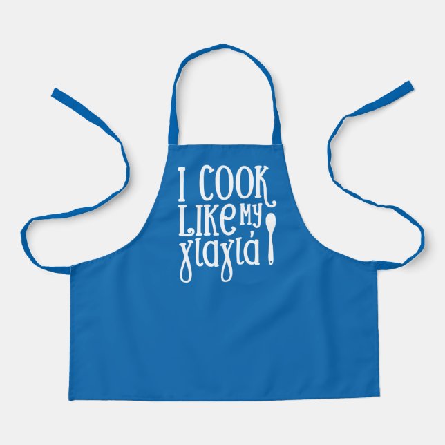 Tablier Je cuisine comme mon Yiayia Greek blue (Recto)