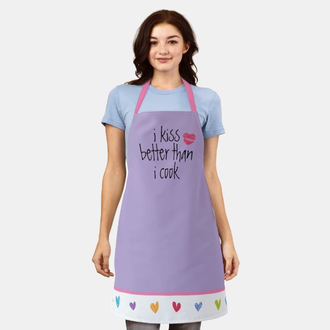 Tablier Je m'embrasse mieux que moi pour cuisiner Apron (Porté)