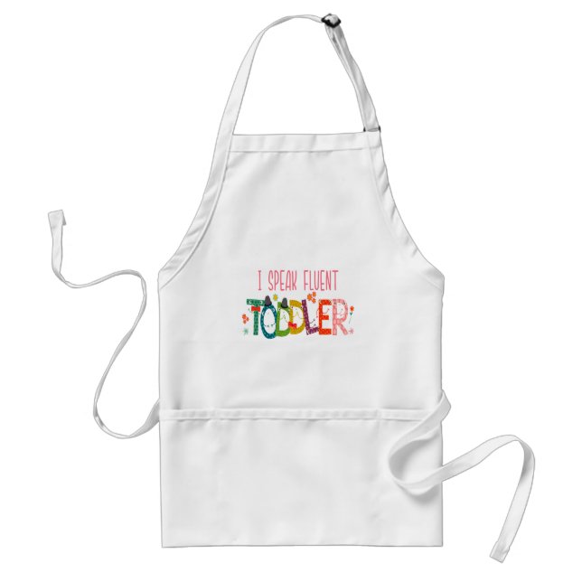 Tablier Je parle Fluent Toddler - Maman, Garderie Enseigna (Devant)