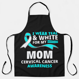 Tablier Je Porte Le Sarcelle Et Blanc Ma Mère Cancer Du Co