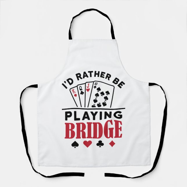 Tablier Je préfère jouer à Bridge Cool Bridge Card jeu (Recto)