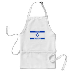 Tablier Je suis avec Israël drapeau texte personnalisé Isr