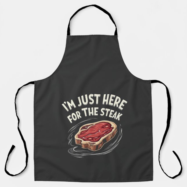 Tablier Je suis juste ici pour les amateurs de viande de b (Recto)