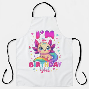 Tablier Je suis l'Axolotl de la fille d'anniversaire