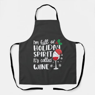 Tablier Je suis plein d'esprit de Noël C'est appelé Vin No