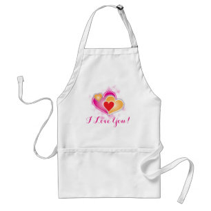 Tablier Je t'aime Cœurs roses Cadeau romantique
