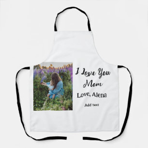 Tablier Je t'aime mère jour élégant ajouter photo texte