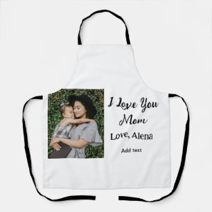 Tablier Je t'aime mère jour élégant ajouter photo texte