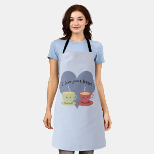 Tablier Je t'aime Un café en latte Amour et jeu de mots