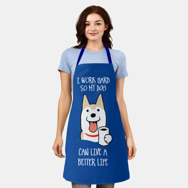 Tablier Je travaille dur (Porté)