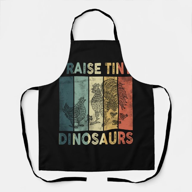 Tablier J'Élevais De Petits Dinosaures Poulet Rooster Hen  (Recto)