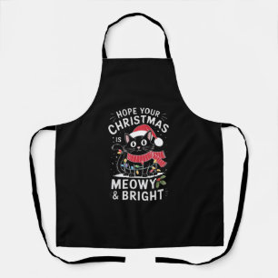 Tablier J'espère que votre Noël est félin et lumineux Chat