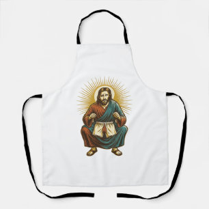 Tablier Jésus ajustant un wedgie inconfortable au milieu d