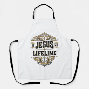 Tablier Jésus est ma ligne de vie vintage chrétien concept