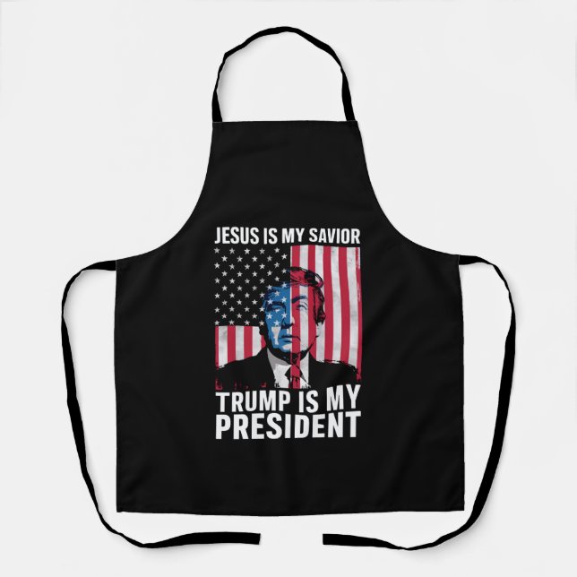 Tablier Jésus Est Mon Sauveur Trump Est Mon Président 2024 (Recto)